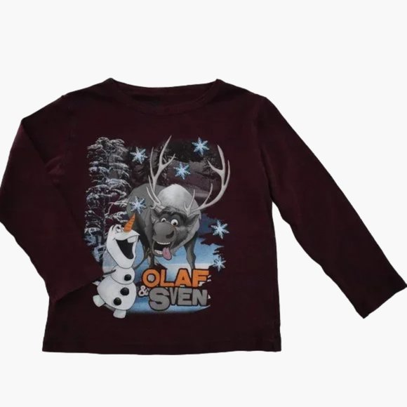 Disney Frozen Olaf and Sven Long Sleeve Top 4T - Picture 4 of 9